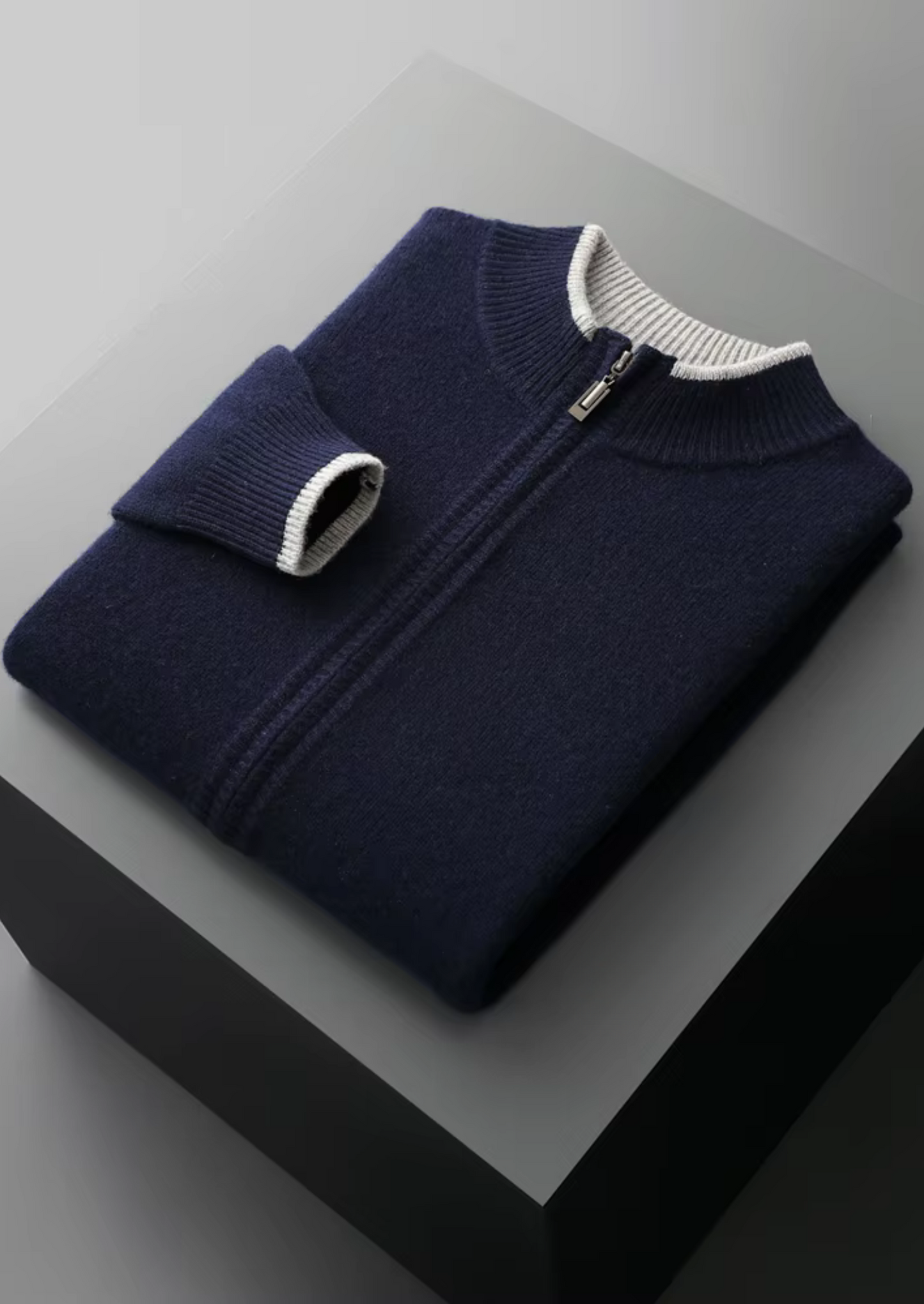 Merano Zip Two-Tone Cardigan