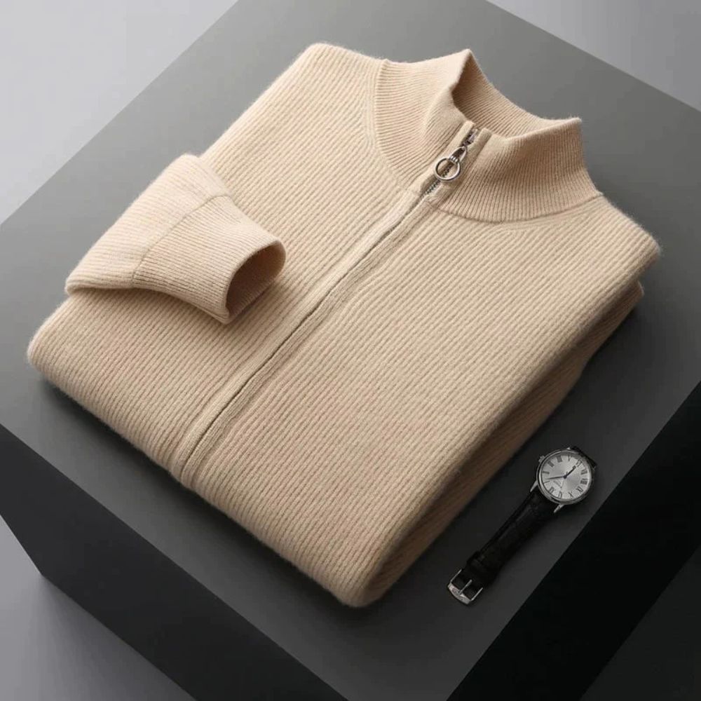 Monaco Cashmere Zip Sweater