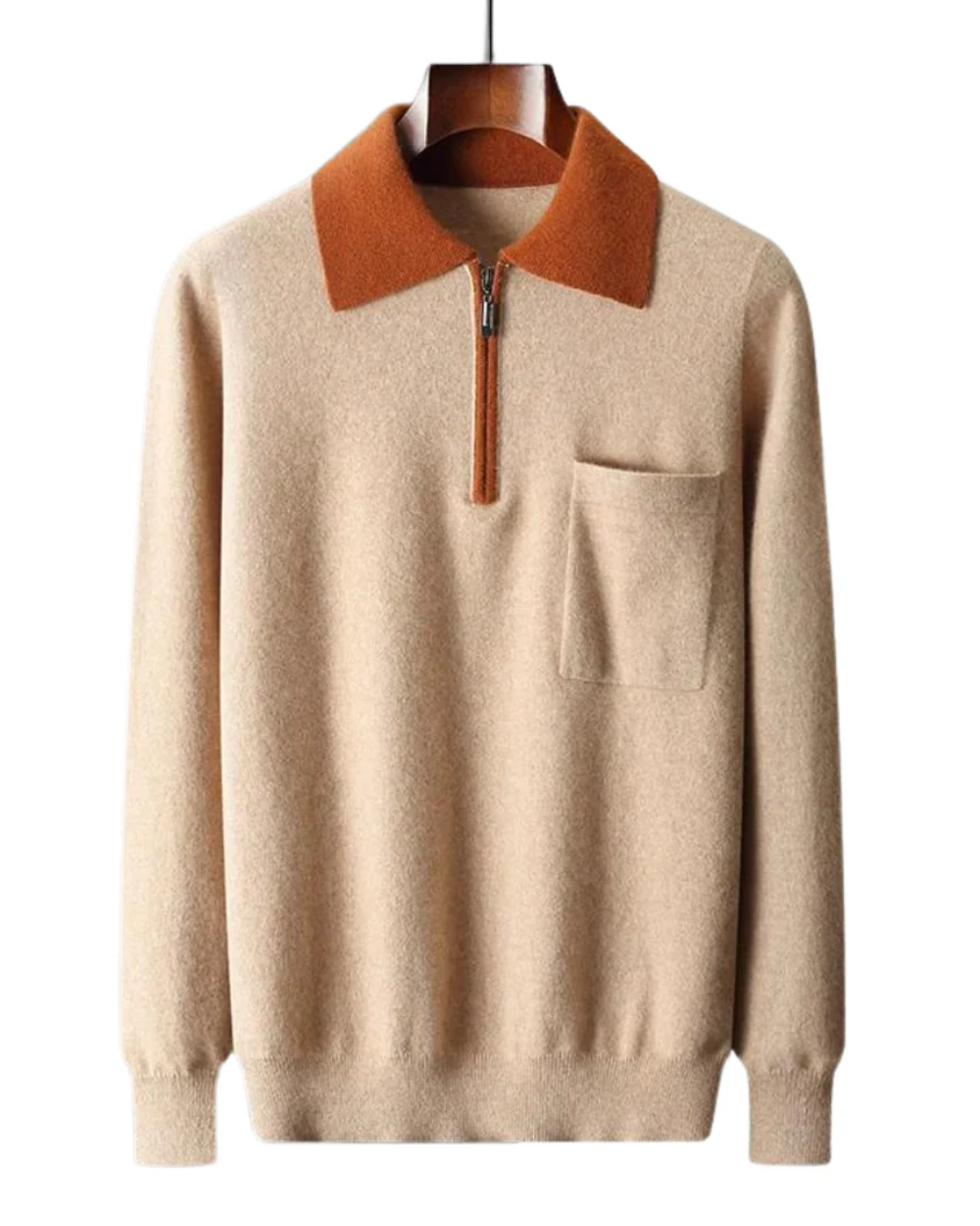 Castelle Cashmere Zip Up Polo Sweater