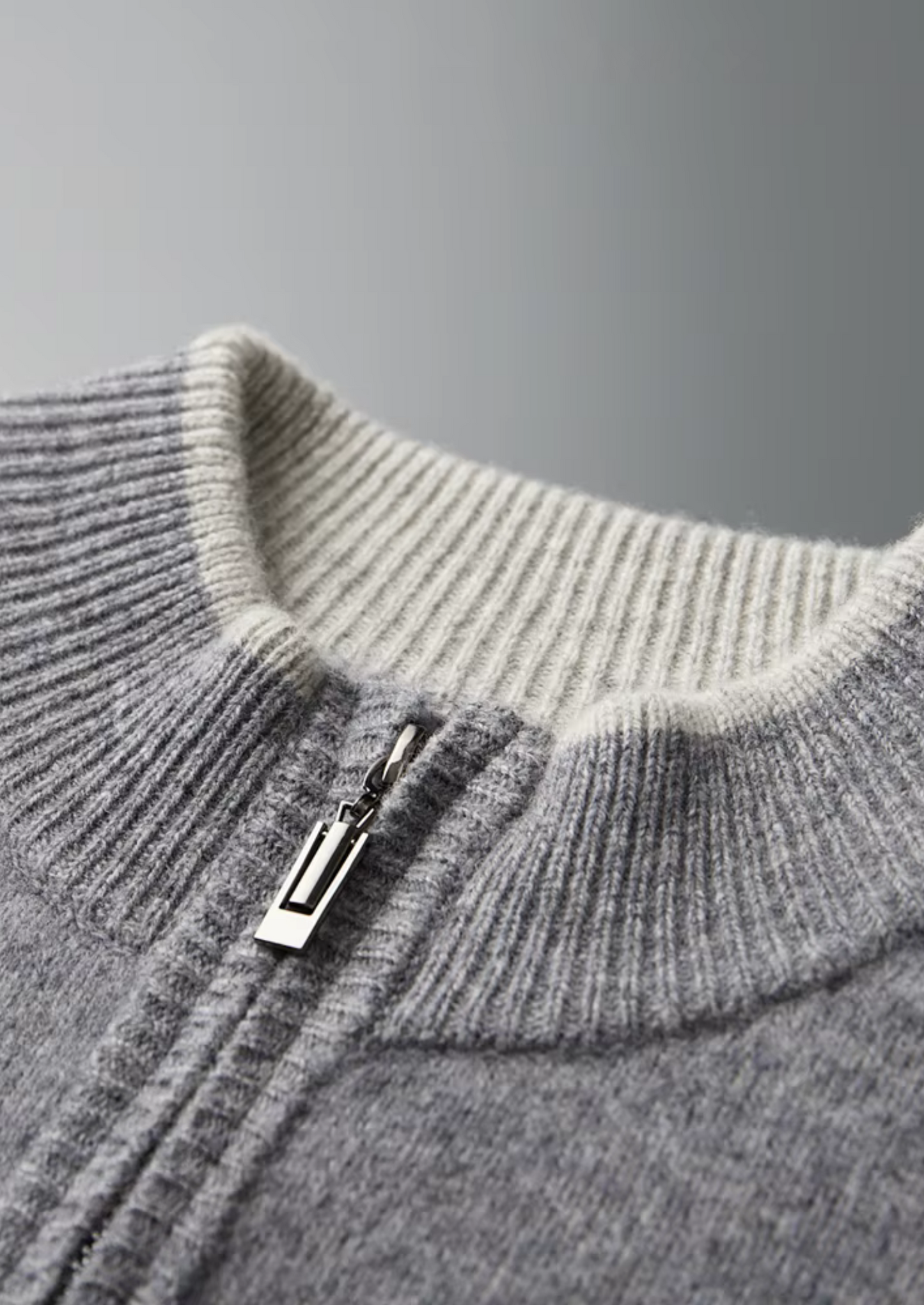 Merano Zip Two-Tone Cardigan