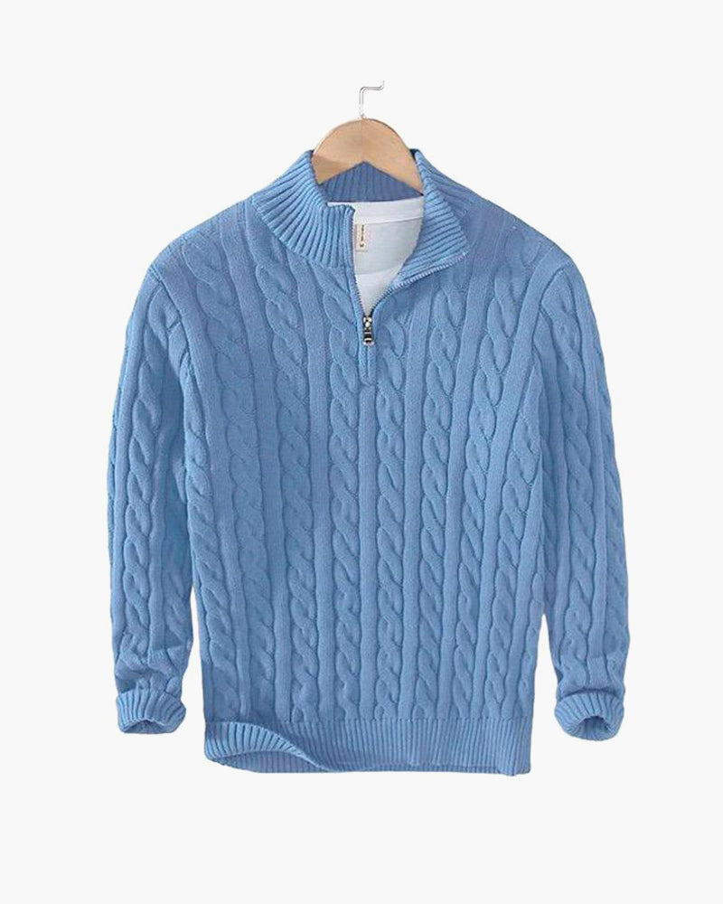 Munich Cable Knit Half-Zip Sweater