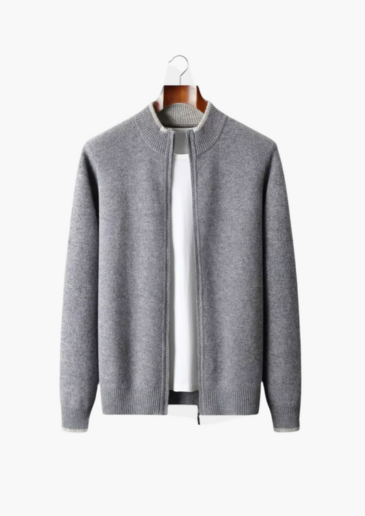 Merano Zip Two-Tone Cardigan