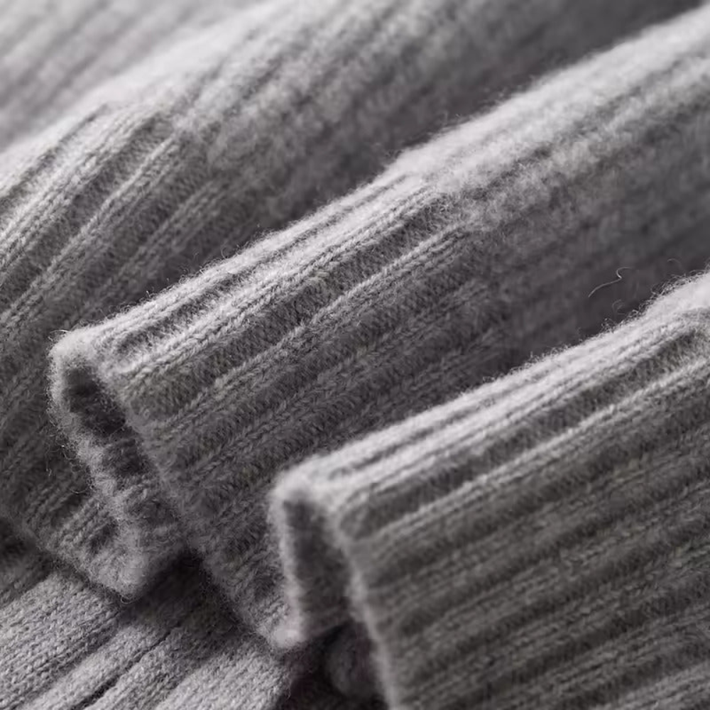 Seychellen Cashmere Ribbed Zip Sweater