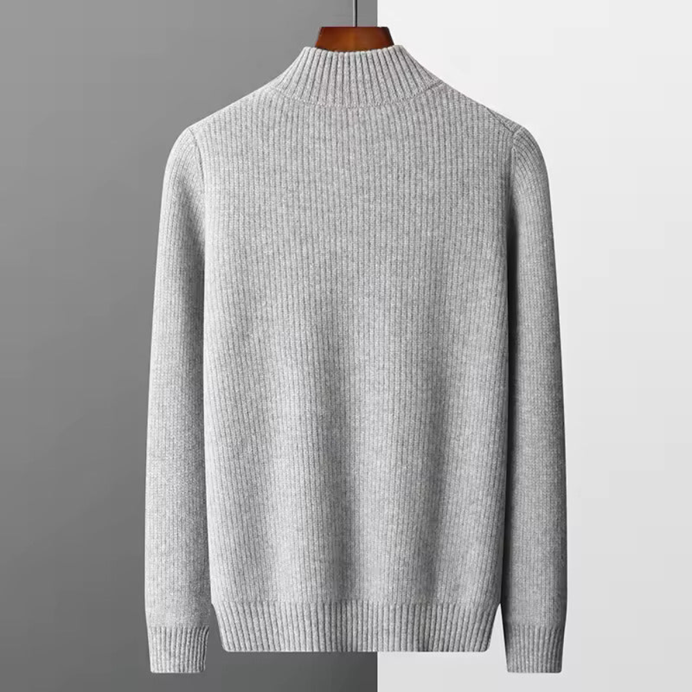 Seychellen Cashmere Ribbed Zip Sweater