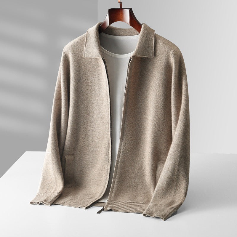 Turin Merino Wool Polo Cardigan