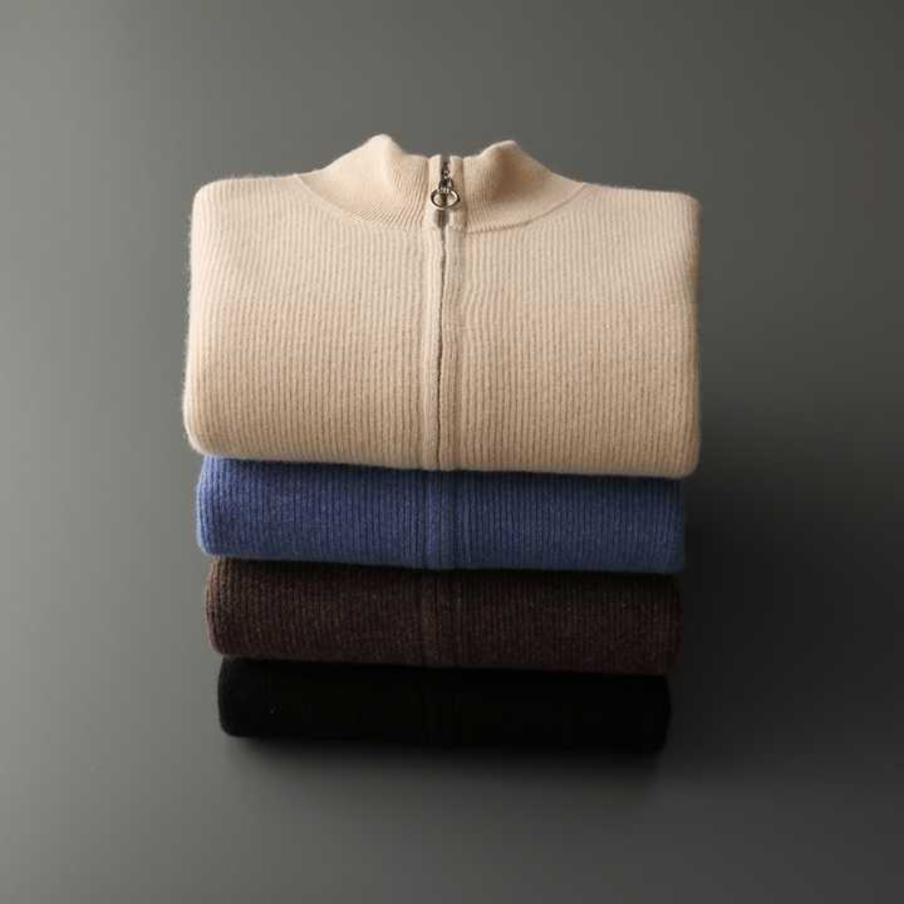 Monaco Cashmere Zip Sweater
