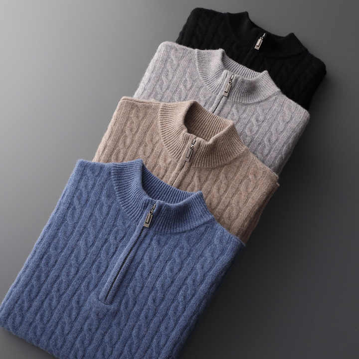 Deneb Cashmere Half Zip Sweater