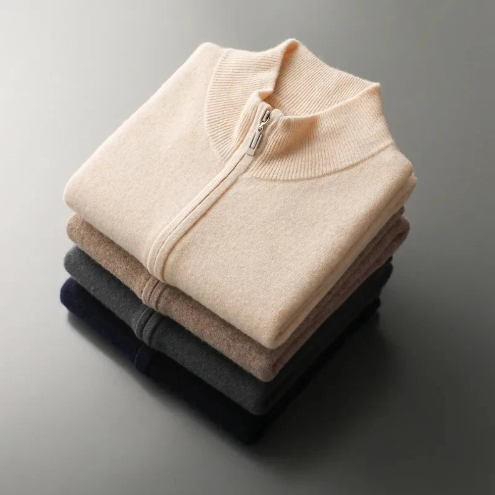 Monaco Cashmere Zip Sweater