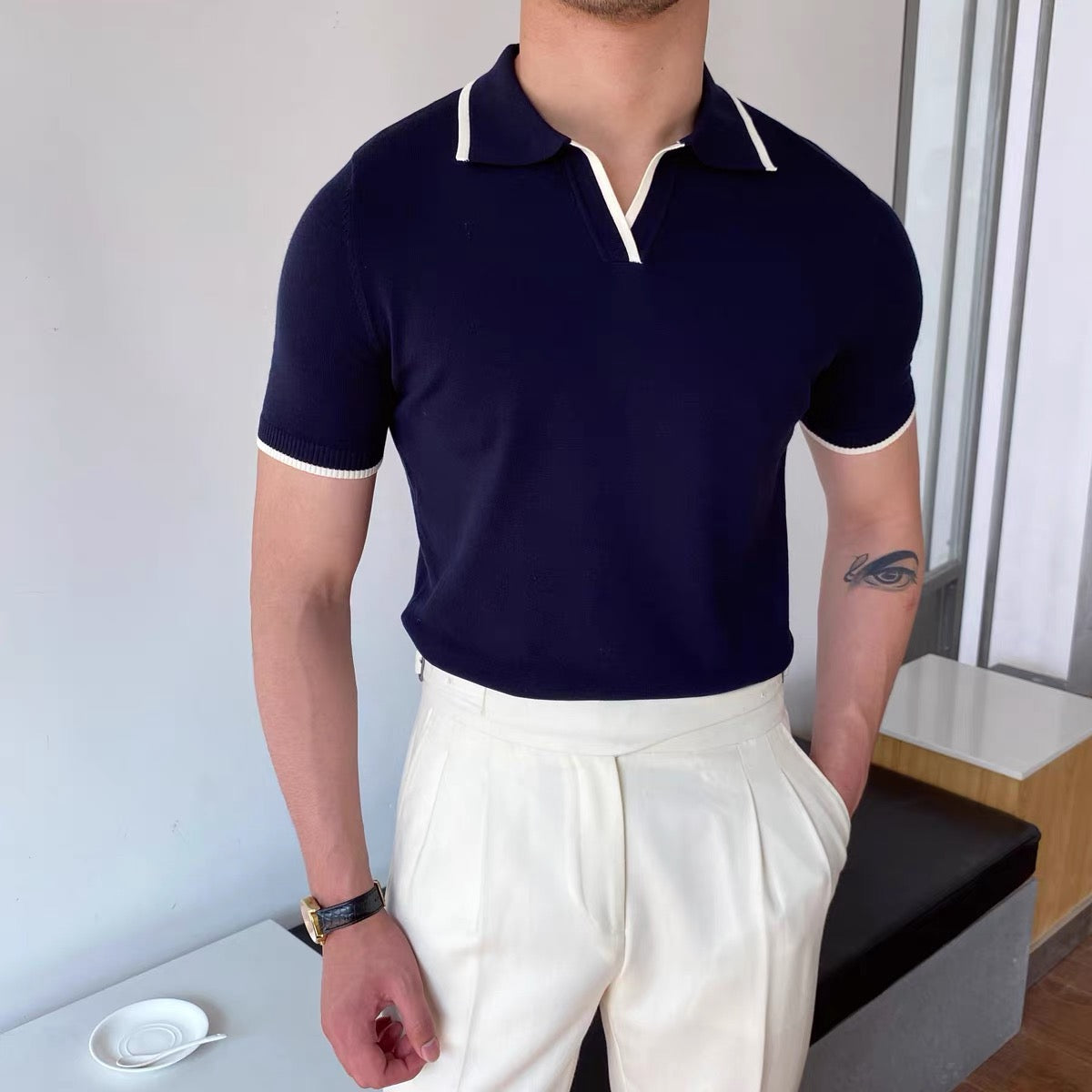 Cape Town Lined V-Neck Polo