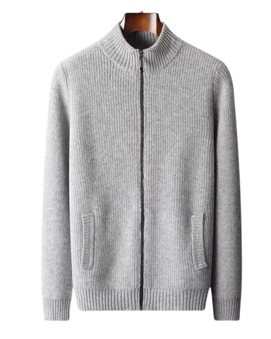 Seychellen Cashmere Ribbed Zip Sweater