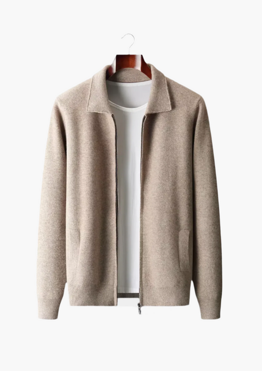 Turin Merino Wool Polo Cardigan