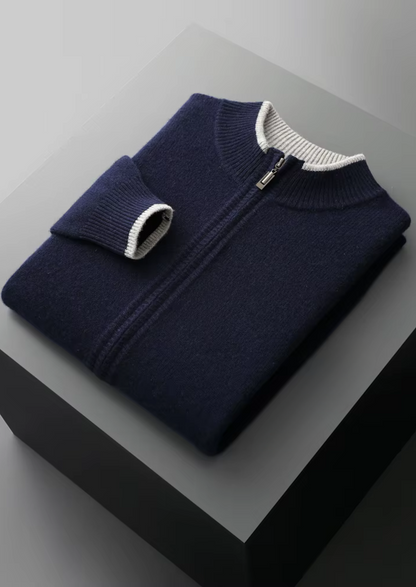 Merano Zip Two-Tone Cardigan