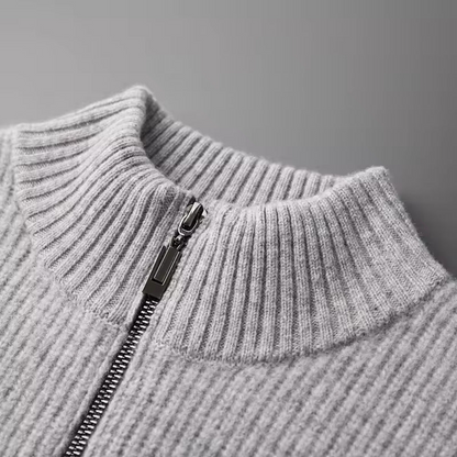Seychellen Cashmere Ribbed Zip Sweater