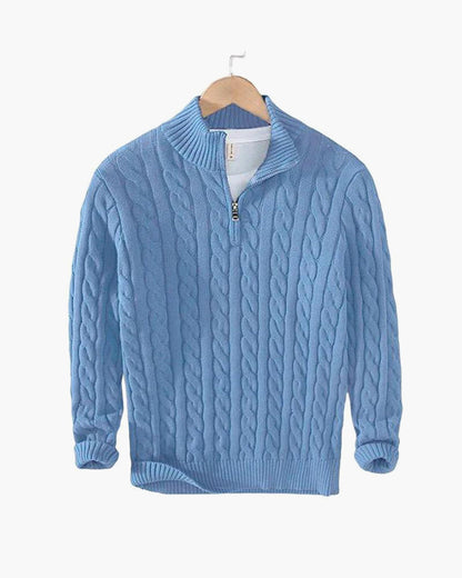 Munich Cable Knit Half-Zip Sweater