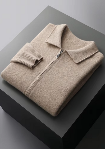 Turin Merino Wool Polo Cardigan