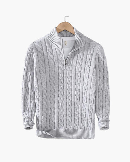 Munich Cable Knit Half-Zip Sweater