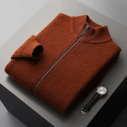 Seychellen Cashmere Ribbed Zip Sweater