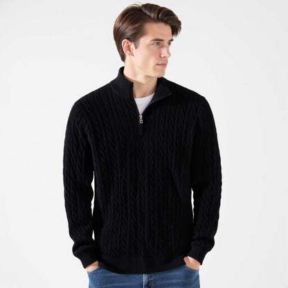 Munich Cable Knit Half-Zip Sweater