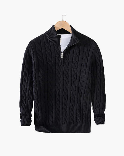 Munich Cable Knit Half-Zip Sweater